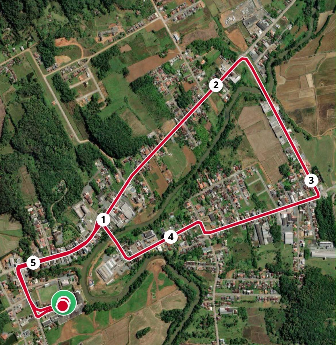 Percurso 5km - 2ª Corrida Rústica Trentina 2026