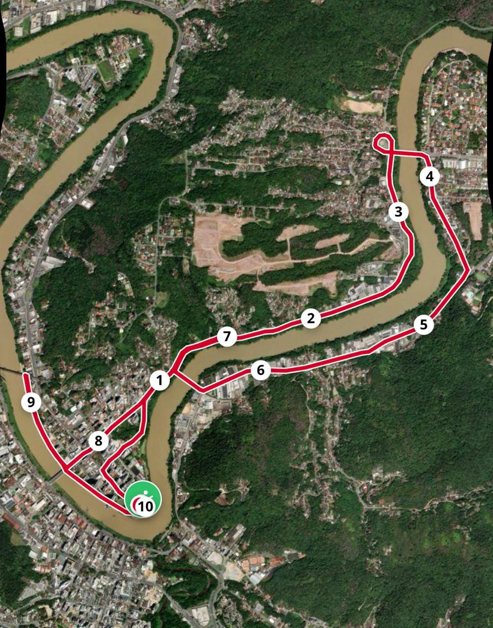 Percurso 10km - 2ª Corrida Verde Blumenau 2027