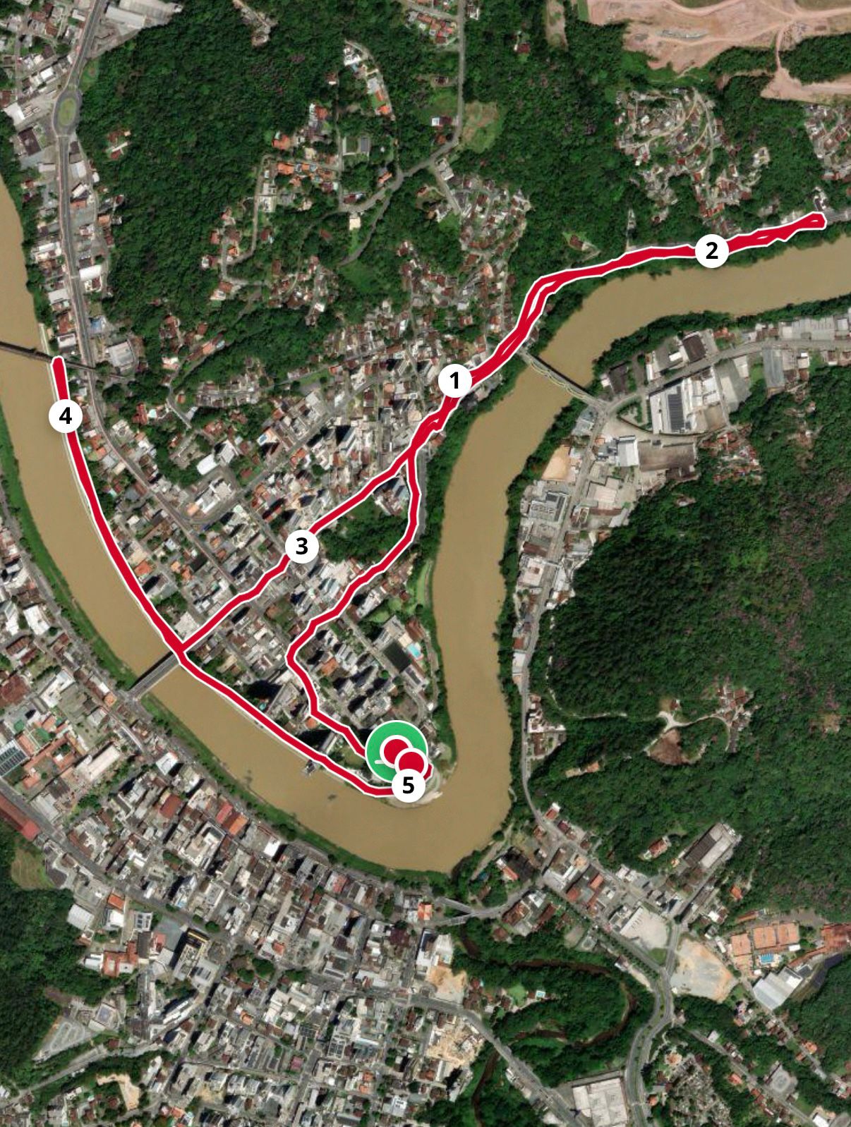 Percurso 5km - 2ª Corrida Verde Blumenau 2027